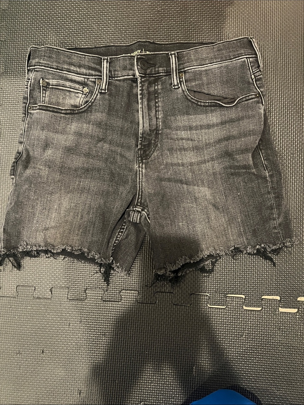 Old Navy Black Washed Denim Frayed Hem Men's Shorts